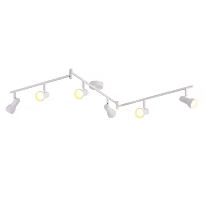 CBJKTX Foco de techo metálico GU10 blanco de 6 llamas para dormitorio y pasillo - 1