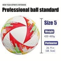 Balón De Fútbol Duradero De Tamaño 5, Balón De Fútbol Sin Costuras Para Entrenamiento Y Competición Con Bolsa De Hilo Y Aguja - details 2