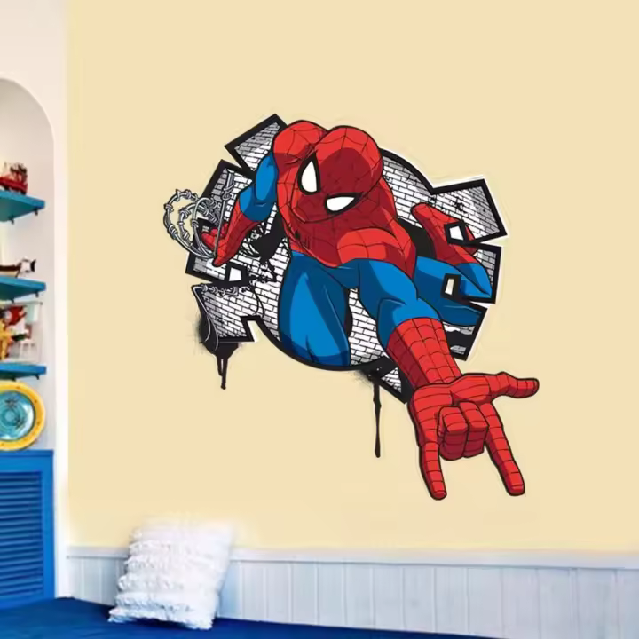 Pegatinas de Spiderman 3D Arte Mural de Película Animada para Habitación de Niños - 1