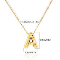 Collar Personalizado de Oro de 18K con Colgante de Inicial de Globo Ecológico de Cobre - details 0