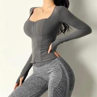 Camiseta de Yoga con almohadilla interior para mujer, Top de manga larga para culturismo y Yoga, ropa deportiva de ajuste seco, ropa deportiva para gimnasio, Top de entrenamiento - details 15