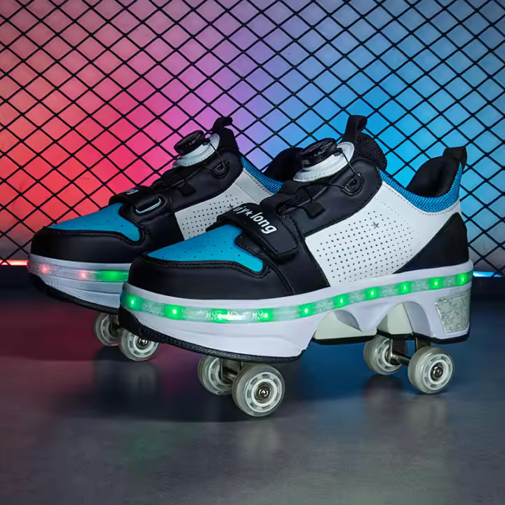 Zapatos de rueda de alta calidad, zapatos deportivos grandes de cuatro ruedas, patines multifuncionales para niños 33-40 - 1