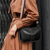 Bolso Bandolera Moderno con Diseño de Tachuelas, Elegante Bolso de Hombro con Correa Ancha Ajustable y Cierre de Cremallera - details 4