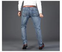 Vaqueros elásticos informales de pierna recta para hombre, pantalones vaqueros de trabajo azules y negros, modernos y clásicos, ropa de marca para hombre - details 5