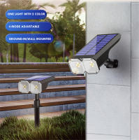 Foco Solar RGB para exteriores, 18 LED, impermeable, cambia de Color, Multicolor, camino, puerta, valla, USB, foco Solar para paisaje - details 0