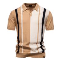 Polo de malla a rayas para hombre, para tela transpirable de alta calidad, Polos informales elegantes para hombre - details 3