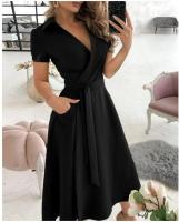 Elegante Vestido de Verano sin Mangas Cuello Abultado, Cinturón, Vestido Largo para Fiesta - details 2
