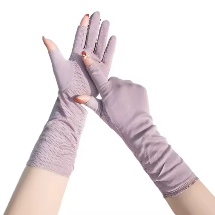 Guantes de protección solar Anti-UV para mujer, guantes finos y transpirables para montar a caballo, guantes para conducir con pantalla táctil alargada para verano al aire libre - 1