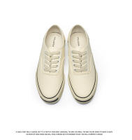 Zapatillas de lona transpirables Suela gruesa, blanco, talla pequeña, estilo coreano y japonés - details 17