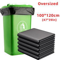 Bolsas de basura gruesas desechables de gran tamaño para cocina, 5 piezas, color negro - details 2