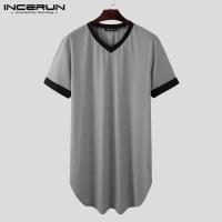 2024 batas de dormir para hombres, camisón de manga corta con cuello en V, ropa de casa acogedora de retazos, albornoces holgados a la moda para hombres, bata - details 10