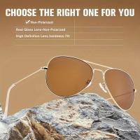 Gafas de sol clásicas Retro, Aviador con Marco de Metal y Lentes de Vidrio, para Hombres, Mujeres, Deportes al Aire Libre - details 10
