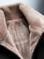 Chaqueta Abrigo de Moda para Hombres Cálida y Amplia de Talla Grande Estilo Casual Color Puro - details 8