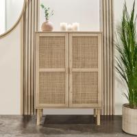 Zapatero 2 Puertas, Zapatero Estrecho, Acabado en Pino y Rattan, Medidas: 60 cm (Largo) x 82 cm (Alto) x 24 cm (Fondo) - details 21