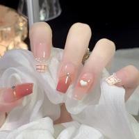 Pack de 24 piezas uñas removibles media y larga manicura parche uñas postizas - details 31