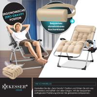 Tumbona Plegable y Resistente |   Silla de Jardín, Capacidad de 200 kg, Acolchado Ergonómico Extra Ancho, Respaldo Ajustable, Almohada para el Cuello y Portavasos - details 15