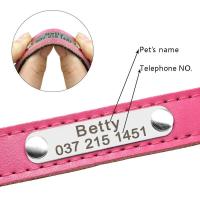 perro personalizado cuero PU, Collar de cachorro personalizado, collares mascotas grabados gratis para perros pequeños, medianos - details 5
