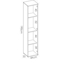 Armario Multiusos 1 Puerta, Madera de ingeniería, Blanco, 39x190x35cm - details 6