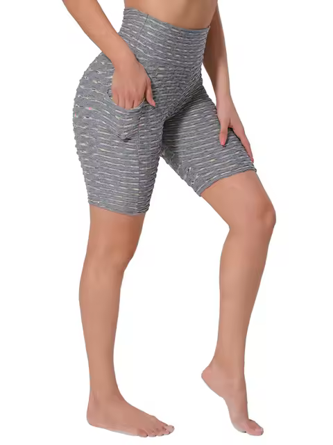 Shorts de Bicicleta Anticelulíticos con Bolsillo Cintura Ancha en Panal - 1