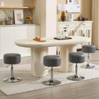 Taburete de Maquillaje Redondo Pequeño Giratorio de Altura Ajustable Taburete Bar Bajo PU para Tocador, Dormitorio, Oficina en Casa y Salón Blanco, BH14ws-1 - details 41
