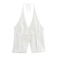 Moda para Mujer OUWU Tops de Espalda Descubierta con Un Solo Pecho Estilo Vintage con Corset sin Mangas - details 4