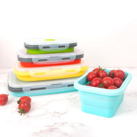 Fiambrera de silicona plegable con tapa sellada, contenedores de comida ligeros portátiles para acampar y senderismo - details 1