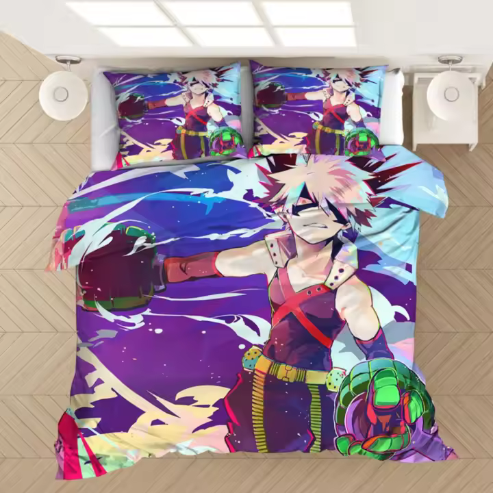 Set de Ropa de Cama de Lujo Anime 3D Funda de Edredón y Fundas de Almohada de Polyester para Hogar - 1