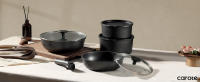 CAROTE 11 piezas Ollas y Sartenes No Stick, Juego de utensilios de cocina mango desmontable, antiadherente inducción utensilios de cocina Sets No Stick con mango desmontable, RV utensilios de cocina Set, Horno seguro utensilios de cocina Set, Negro - details 3