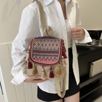 Mochila de estilo étnico con borlas, bolso escolar pequeño de lona, ​​bolso de hombro con borlas, bolso escolar bordado de estilo coreano de gran capacidad - details 4