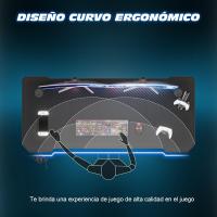 Mesa de Juegos Gamer Z Ergonómica Fibra de Carbono Negro 120 x 60 cm Ideal para Ordenador con Soporte para Auriculares - details 3