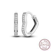 Pendiente de aro de plata de ley 925 para mujer, corazón, estrella, trébol, joyería de compromiso, regalo de boda - details 14