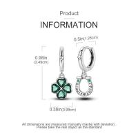 Pendientes coloridos de plata de circonio, cruz, calavera, torre de hierro, pluma estilográfica, taza de café, estrellas, regalos de mujer, joyería de boda - details 33