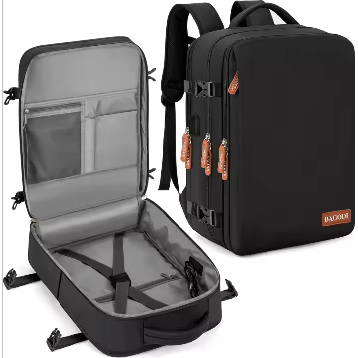 Mochila de viaje para ordenador portátil, mochila de mano de 15,6 pulgadas, mochila de senderismo grande impermeable de 40L - 1