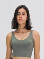 Camiseta sin mangas con estante incorporado, sujetador corto con relleno extraíble, sujetador deportivo tipo palangre para yoga y gimnasio - details 19