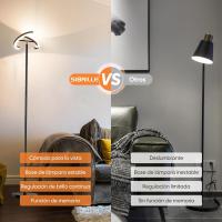 Lámpara de Pie LED Regulable, Lampara de Pie Salon con Distancia & Táctil, 4 Temperaturas de Color, 1300LM, Lámpara de Lectura Moderna para Salón, Dormitorio y Oficina, 20W, Negra - details 7
