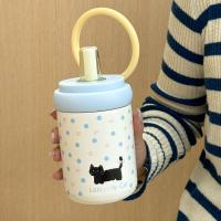 Botella de agua térmica duradera de 500ML con asa, taza de vacío de acero inoxidable 316, tapa de gato de dibujos animados, taza de té de paja para niños y niñas - details 14