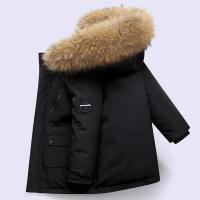 Abrigos de algodón para niños, ropa de abrigo gruesa con cuello de piel grande para invierno, chaquetas cálidas con capucha para niños, Parkas informales de moda para adolescentes - details 6
