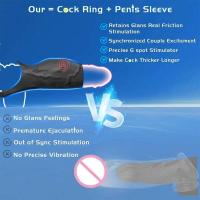 Leten Funda Vibratoria Juguetes para Adultos para Hombres Anillo Vibrador Estimulación del Punto G Juguete Sexual para Parejas Masculinas - details 3