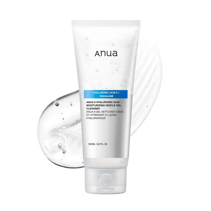 ANUA Moisturizing Gentle Gel Cleanser, Hyaluronic Acid, Squalane, Ceramide, Foaming Facial Korean Cleanser, pH Balance, Daily Hydrating Face Wash, Korean Skincare (150ml/5.07fl oz.) - 1
