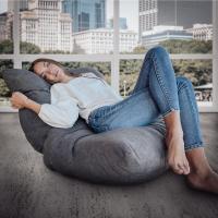 XXL - Sofa Puf Gigante Moderno de Diseño - Modelos de Puffs o Bean Bag Chair Grandes con Relleno Incluido para Adultos o Decoracion Habitacion Juvenil Gris Oscuro - details 2