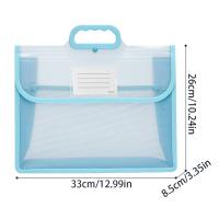 Bolsa de almacenamiento de papel de prueba multifuncional, función de botón, bolsa de documentos de gran capacidad para niños, organizador de papelería portátil de mano - details 0