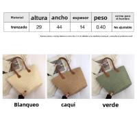 Bolso de Paja Grande Capacidad Estilo Nuevo para 2025 Bolso de Playa Tejido para Mujer - details 1