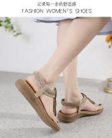 Sandalias de nuevo estilo con diamantes de imitación, cómodas, de punta redonda, para vacaciones en la playa, zapatos planos de talla grande - details 28