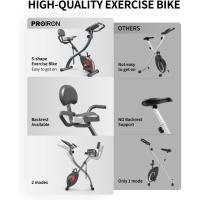 Bicicleta Estática Plegable, Fitness Bicicleta de Ejercicio con respaldo, Banda de Resistencia, 8 Niveles de Resistencia Magnética,Sensor de Pulso, Altura Ajustable, Peso Máx 120 kg… - details 3