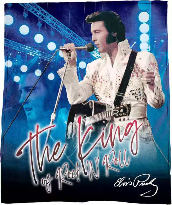 Manta de Elvis Presley, el rey del rock and roll, multicolor - 1