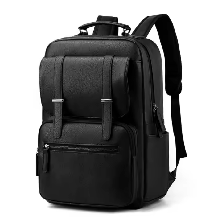 Mochila impermeable de cuero para hombre, bolsa para ordenador - 1