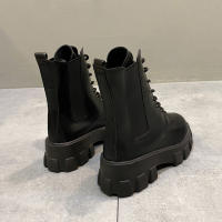 Nuevas botas cortas negras de moda geniales de moda botas de mujer de tacón grueso de suela gruesa - details 33