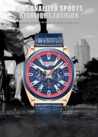 Reloj de Negocios Elegante CURREN 8392 Correa de Cuero de Lujo Estilo Retro Azul Verde Gris Marrón - details 0