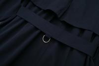 TRAFZA-Chaqueta larga de temperamento Retro para mujer, cortavientos elegante con cinturón, abrigo suelto de doble botonadura, moda de otoño - details 12