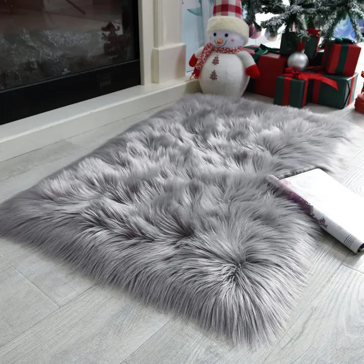 Alfombra De dormitorio, Elegante de Pelo Largo Mullida Excelente, Piel Sintética de Calidad, Alfombra de Lana,alfombras De salón - 1